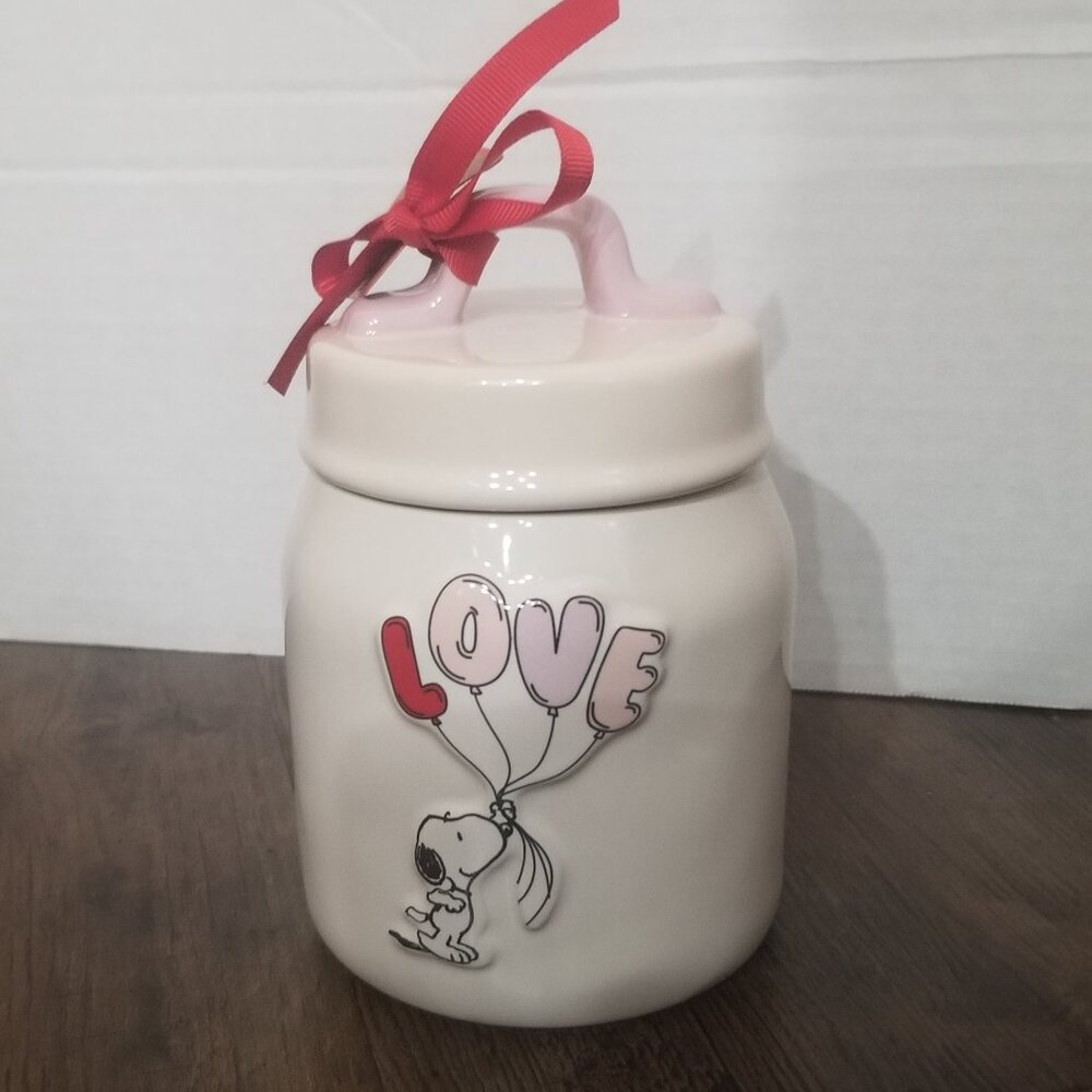Rae Dunn Peanuts "Made With Love" Small Ceramic Canister (Snoopy)